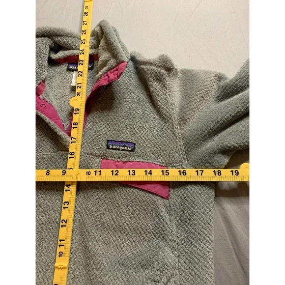 Patagonia Re-Tool Snap-T Fleece Pullover Grey Pink Polartec 25442 Womens Small - Picture 5 of 7